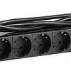 Блок розеток 8 мест PDU (немец. станд.) PH12-8D1-P 19дюймов DIN49440 с LED выкл. ПВХ 1U шнур 2м PH12-8D1-P