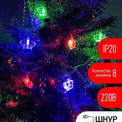 ENIN-3K Гирлянда LED Нить Короны 3 м мультиколор, 220V, IP20 (36/864) Б0041898