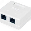 Розетка настенная TERACOM PRO кат.6 неэкранированная 2 порта RJ-45 Dual IDC бел. TRP-WBOX-2RJ45-6UTP-WH