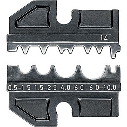Плашка опрессовочная: неизолированные кабельные наконечники DIN 46 234/235/341/267, 0.5-10 мм?, 4 гн KN-974914