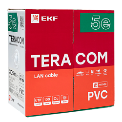 Кабель витая пара U/UTP кат.5E 4 пары solid PVC сер. TERACOM TRC-5EUTP-04PVC-GY-IN3