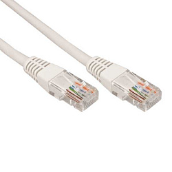 Шнур коммутационный, патч-корд U/UTP RJ45-RJ45, CAT 5e, PVC серый, 10м 18-1009