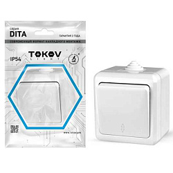 Переключатель 1-кл. ОП Dita IP54 10А 250В бел. TKL-DT-P1-C01-IP54