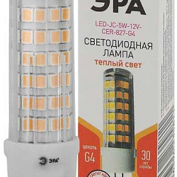 Лампочка светодиодная STD LED JC-5W-12V-CER-827-G4 G4 5Вт керамика капсула теплый белый свет Б0056749