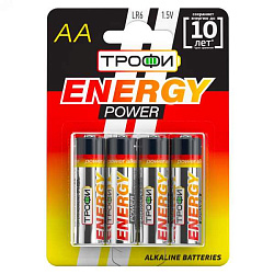 Батарейка Трофи LR6-4BL ENERGY POWER Alkaline (40/640/20480) C0034657