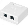 Розетка компьютерная 2-м ОП WR-WS-8P8C-C5E-SH-2 RJ45 кат.5E экранир. Dual IDC бел. 505218