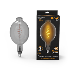 Лампа LED Filament BT180 GAUSS E27 8.5W Gray 165lm 1800K 1/2 152802005