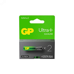 Батарейка алкалиновая c технологией G-tech GP Ultra Plus Alkaline 24А AАA - 2 шт. на блистере 1196