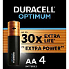 Батарейка Батарейки Duracell 5014061 АА алкалиновые 1,5v 4 шт. LR6-4BL Optimum Б0056020