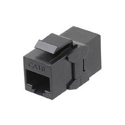 Адаптер проходной (coupler) Keystone Jack RJ45 (8P8C) кат.6 4 пары CA2-KJ-C6-BK черн. 444915