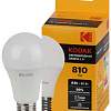 Лампочка светодиодная LED KODAK A60-9W-830-E27 E27 / Е27 9Вт груша теплый белый свет Б0057602