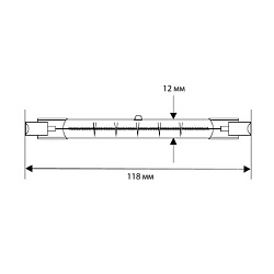 Лампа галогенная J118 500Вт линейная R7s 3000К 240В лин. 118мм 2937