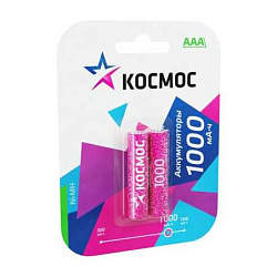 Аккумулятор AAA/R03 1000мА.ч NI-MN BP-2 (блист.2шт) КОСМОС KOCR03NIMH(1000MAH)