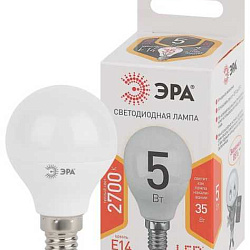 Лампочка светодиодная STD LED P45-5W-827-E14 E14 / Е14 5Вт шар теплый белый свет Б0028485