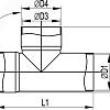 Тройник для двустенных труб, 90 град., полипропилен, д.110мм 020110