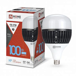 Лампа светодиодная LED-HP-PRO 100Вт грушевидная 6500К холод. бел. E27 9500лм 150-275В с адаптером E40 бел. 4690612035697