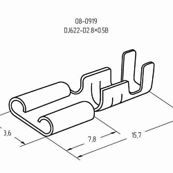 Клемма плоская (гнездо-3.6мм) 1-1.5кв.мм (DJ622-D2.8х0.5B) 08-0919
