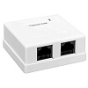 Розетка настенная TERACOM кат.5E неэкранированная 2 порта RJ-45 Dual IDC бел. TRC-WBOX-2RJ45-5EUTP-WH