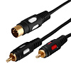 Шнур DIN 5 Pin - 2 RCA, 1,5м (GOLD) 17-2512