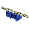Шина нулевая N 6х9 24 отверст. цинк син. изолятор на DIN-рейку PROxima sn1-63-24-d