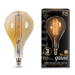 Лампа LED Vintage Filament A160 8W E27 160*300mm Golden 780lm 2400K 1/6 149802008