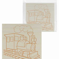 Доска для выжигания, Паровоз, 150х150 мм, 1 шт., пакет, SQ1025-1104