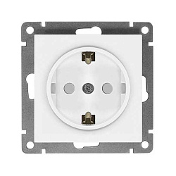 Розетка 1-м СП Афина 16А IP20 с заземл. защ. шторки механизм бел. A0049