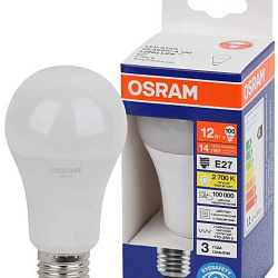 Лампа светодиодная LED 12Вт Е27 2700К 1055Лм груша 220В (замена 100Вт) OSRAM 4099854186066