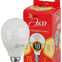 Лампочка светодиодная RED LINE ECO LED P45-10W-827-E14 E14 / Е14 10Вт шар теплый белый свет Б0032968