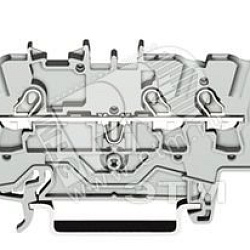 Клемма трехпроводная проходная 0.25-2.5(4)мм.кв. на DIN рейку 2002-1301