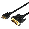 Шнур HDMI - DVI-D, 2м, gold, с фильтрами 17-6304