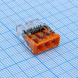 Клемма 3x2.5мм оранжевая/прозрачная 2273-203
