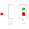 Взрывонепроницаемый пост управления из алюминия LCSD-02-B-MB-P1G(11)x1-P6R(11)x1-PBMB-KA2MHK / 1Ex d IIB T5 Gb / Ex tb IIIC T95°С Db IP66 LCSD21000057