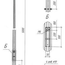 Опора ОГКф-5 (3мм 60/110 фл.190х10 мц. 140 отв. 19х4) гор. оцинк. МК 90056