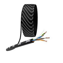 Кабель витая пара U/UTP кат.5E 4х2х24AWG solid CU PE Outdoor черн. (м) Б0044431