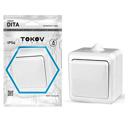 Выключатель 1-кл. ОП Dita IP54 10А 250В бел. TKL-DT-V1-C01-IP54