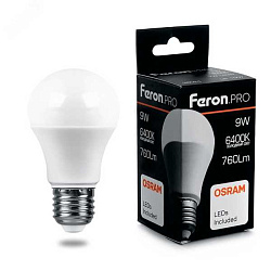 Лампа светодиодная LED 9вт Е27 дневной Feron.PRO 38028