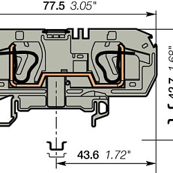 Клемма D10/10.N.2L пруж. 10мм.кв. синяя 1SNA290293R0500