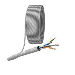 Кабель витая пара U/UTP кат.5E 4х2х24AWG solid CU PVC сер. (м) Б0044429