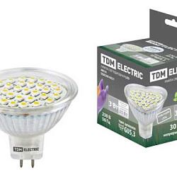 Лампа светодиодная MR16-3 Вт-220 В -4000 К–GU 5,3 SMD SQ0340-0021