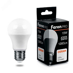 Лампа светодиодная LED 15вт Е27 белый Feron.PRO 38036