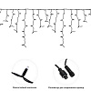 Гирлянда светодиодная "Айсикл" (бахрома) 4х0.6м 128LED тепл. бел. 230В IP67 эффект мерцания провод черн. (нужен шнур питания 315-000) 255-236-6