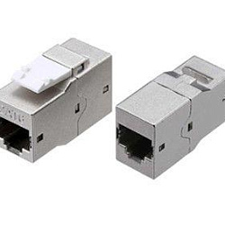 Адаптер проходной (coupler) Keystone Jack RJ45 (8P8C) кат.6 4 пары экранир. CA2-KJ-C6-SH-BK черн. 444916