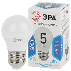 Лампочка светодиодная STD LED P45-5W-840-E27 E27 / Е27 5Вт шар нейтральный белый свет Б0028488